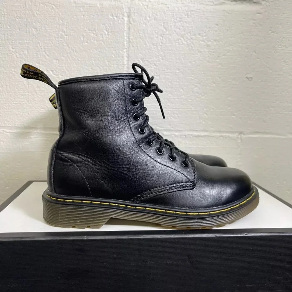Dr. Martens Delaney AW004 Lace Up Zip Combat‎ Boot Junior Size US 3